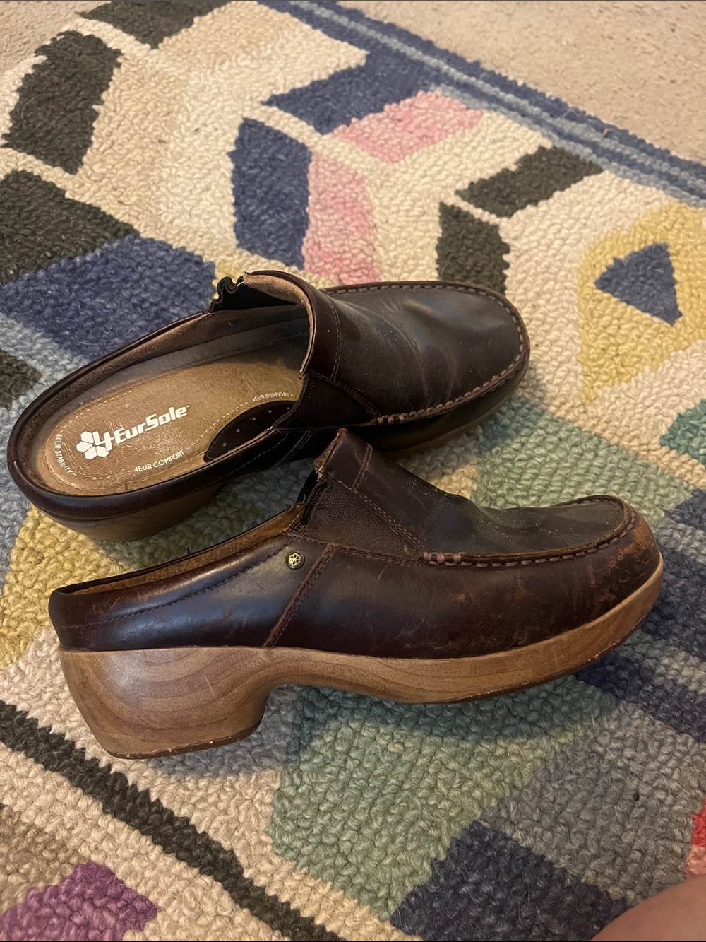 Women's Brown Leather Clog Mule